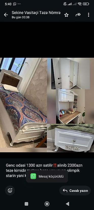 Genc odasi 1300 azn satilir‼️alinib 2300azn teze kimidir matras baza