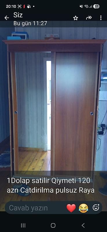 gunes paneli: Sürgülü qapılı şkaf - Material: taxta rəngli laminat - 2 sürgülü — 1
