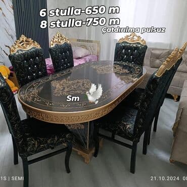 Qonaq otağı üçün, Yeni, Açılmayan, Oval masa, 6 stul — 1