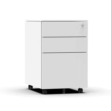 Ağ rəngli ofis çekmecə bloku - Minimalist dizayn, kompakt ölçü - Üst