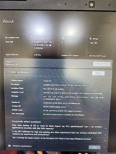 asus rog strix g18: İşlənmiş Acer Nitro, 15.6 ", Intel Core i5, > 2 TB, Ödənişli çatdırılma, Pulsuz çatdırılma, Rayonlara çatdırılma — 4