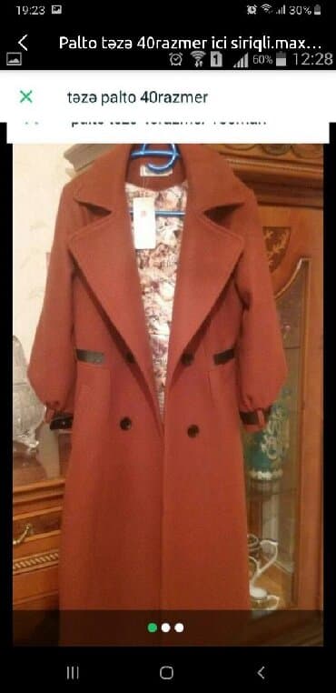paltolar: Palto yeni.40razmer ici isti siriqli.Maxmara asahi yeri 90 — 1