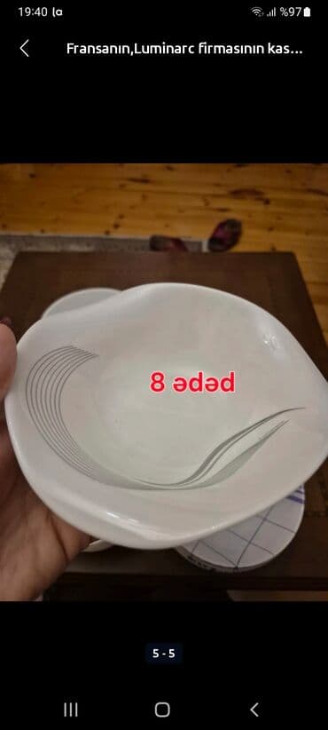 salat qabları: Boşqablar, rəng - Ağ — 1