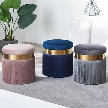 pol kraskasi: Velvet oturacaq-puf kolleksiyası - Müasir, zərif dizayn: yumru və — 3