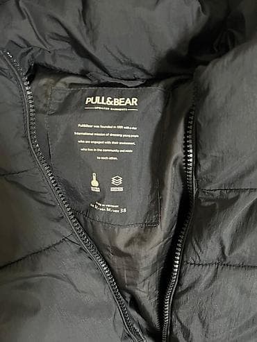 Детская одежда и обувь: PULL&BEAR uzun qış kurtkası - Rəng: qara - Model: kapüşonlu, uzun — 3