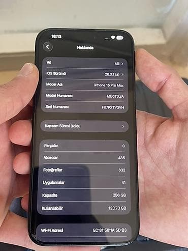 107 ekran televizor: IPhone 15 Pro Max, 256 GB, Black Titanium, Zəmanət, Simsiz şarj, Face ID — 2