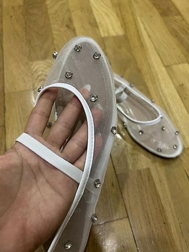 batinka modelleri: Brend: Dicle Pilek Model: Zərgərlikli mesh baletka - Rəng: ağ (şəffaf — 4