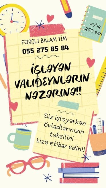 Məktəbəqədər və ibtidai sinif hazırlığı, Rus dili, Azərbaycan dili, Fərdi, Qrup