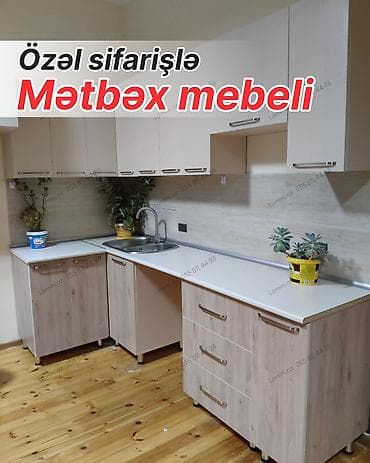 su sifarisi: Sifarişlə mətbəx dəsti, Sadə petlələr, Sadə laminat, Kredit yoxdur — 1