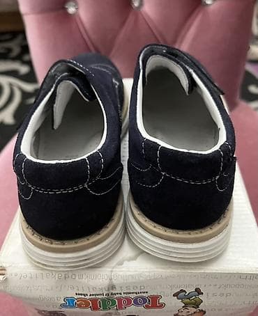 детские вещи на годик: Uşaq ayaqqabısı – qara (tünd göyə yaxın) rəngdə, velkro (skarç) — 3