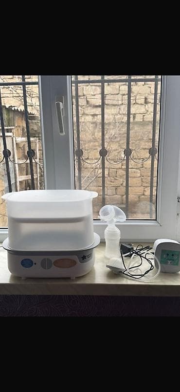 Uşaq qayğısı üçün dəst: elektrikli döş pompası və buxarlı sterilizator