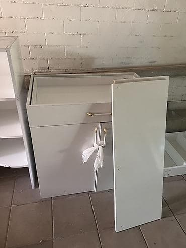 any unboxing ofis: Ağ rəngli modul mebel dəsti - Material: MDF/Laminit, parlaq ağ səth — 4