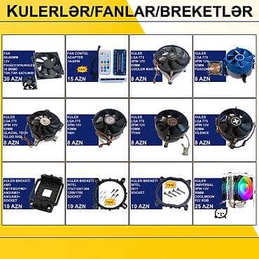 Kulerlər/Fanlar/Breketlər ⭐10xFan 80x80mm 12v Qarışıq pin Qara - 30 lalafo.az -da Kulerlər/Fanlar/Breketlər ⭐10xFan 80x80mm 12v Qarışıq pin Qara - 30