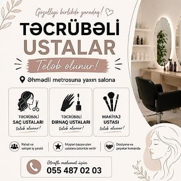 Əhmədli metrosuna yaxın gözəllik salonu üçün elan: Təcrübəli ustalar