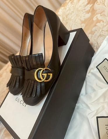 Женская обувь: Gucci qadın ayaqqabısı – “Pumps” model - Rəng: qara - Material — 3