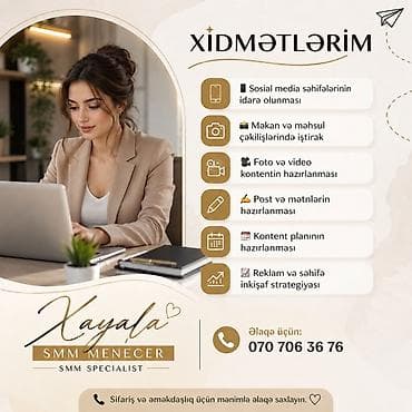 SMM xidmətləri Peşəkar sosial media menecmenti və kontent istehsalı