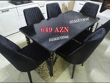 Qonaq otağı üçün, Yeni, Açılmayan, Dördbucaq masa, 6 stul — 5