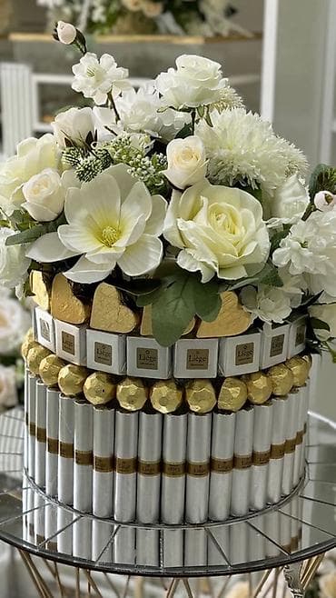 qizil qablari: Ramazan və Novruz üçün bəzəkli hədiyyə kompozisiyaları - Qızılı — 9