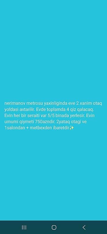 Adambaşı 190 azn. Makler deyil özümüz axtarırıq. Nərimanov metrosuna lalafo.az -da Adambaşı 190 azn. Makler deyil özümüz axtarırıq. Nərimanov metrosuna
