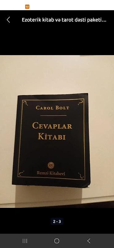 kitab satisi: Ezoterik kitab və tarot dəsti paketi Paketin tərkibi: - Sezen Tatlı – — 1