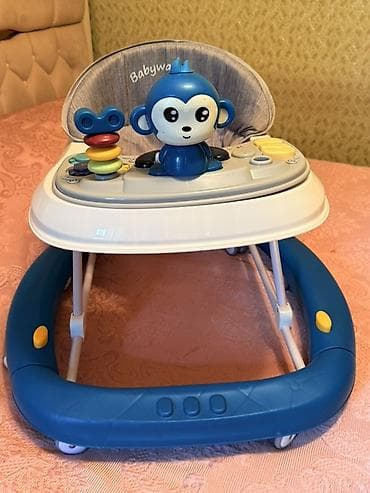 Tibbi məhsullar: Uşaq gəzdirəni – Babywalker - Rəng: mavi-ağ-boz - Yumşaq, yüksək bel — 1