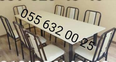 stol stul işlenmiş: Yeni, Kvadrat masa, 4 stul, Açılmayan, Stullar ilə, Metal, Azərbaycan — 9