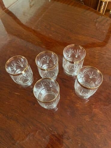 dest qab: Rümkalar, rəng - Qızılı, Şüşə, 6 ədədli dəst, Rusiya — 2