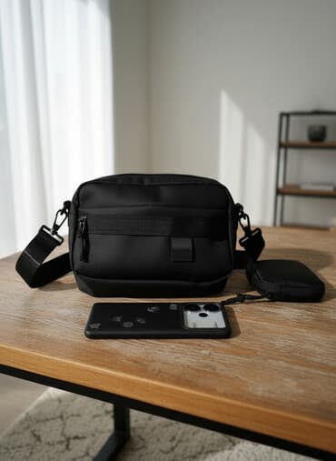 həsir cantalar: Şəhər üslubunda çoxfunksiyalı çiyin/çapraz çanta yaninda qeliy ve ya — 1