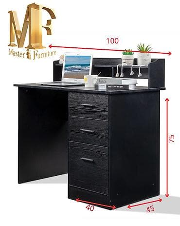 ustolar: Düz masa, Stulsuz, Polkalı, Siyirməli, MDF — 3