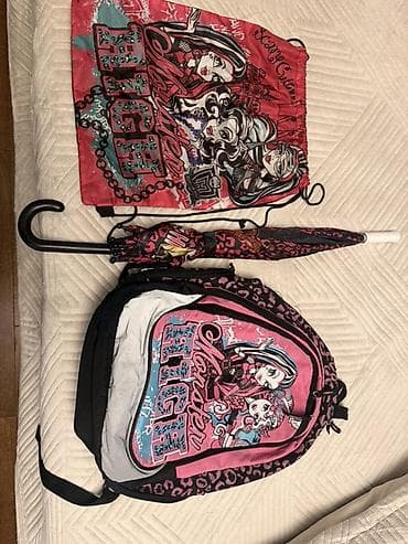 Monster High uşaq dəsti - 3 parça: bel çantası, idman/çəkmə torbası