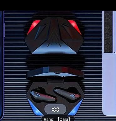 Gaming üslublu simsiz TWS qulaqlıq - Futuristik dizaynlı, qara rəngdə