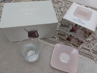 xrustal stekan: Çay dəsti, rəng - Çəhrayı — 2