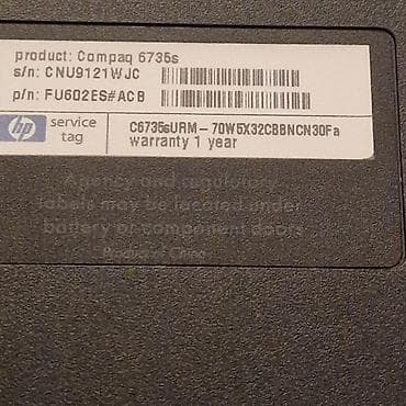 hp compaq: HP Compaq 6735s noutbuku - Model: Compaq 6735s (HP) - Ekran: 15.6" — 3