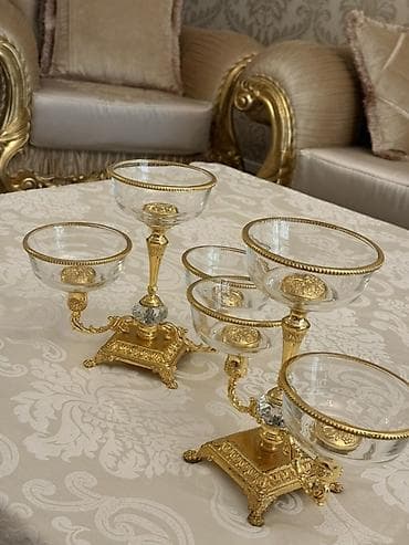 sufre dekoru: Klassik üslubda masa üstü meyvə–şirniyyat stendi (2 ədəd dəstdə). - — 3