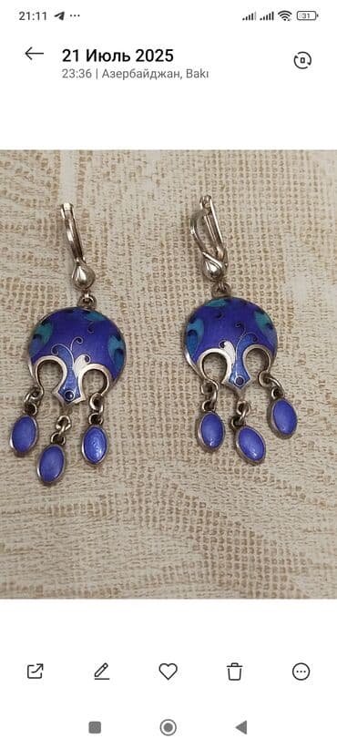 firuzə qaşlı uzuklər: Zərgərlik dəstləri və sırğalar kolleksiyası - Emal işləməli — 3