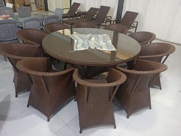 аренда столов и стульев бишкек: Квадратный стол, Нераскладной, Со стульями, Плетеный — 13