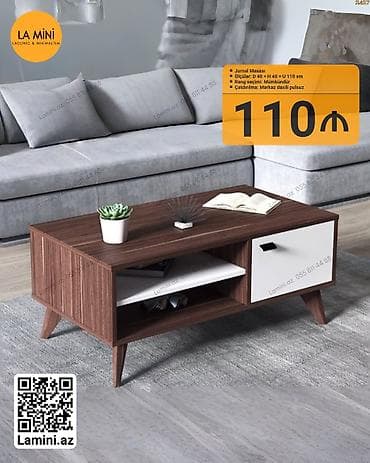 Dördbucaq masa, Açılmayan, Təkərsiz, Teksturalı laminat, Zəmanətsiz — 1