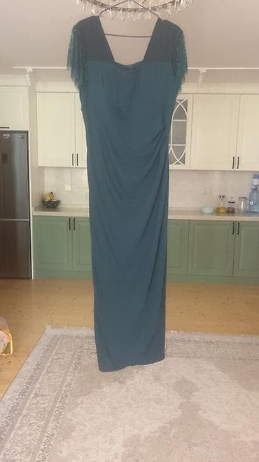 setkali ayaqqabi: Tünd firuzəyi rəngdə uzun ziyafət donu. - Model: düz kəsim, yüngül — 1