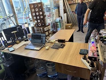 ofis mebelleri: Ofis üçün L formalı iş masası dəsti - Material: laminat/MDFlam ağac — 3