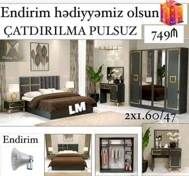 односпальная кровать: Yataq otagi dəstleri Sifarişlə və yeni Qiymət : 749₼ Dəstə — 3