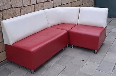 Künc divan modul dəsti - Dizayn: İki rəngli (ağ arxa hissə, qırmızı lalafo.az -da Künc divan modul dəsti - Dizayn: İki rəngli (ağ arxa hissə, qırmızı