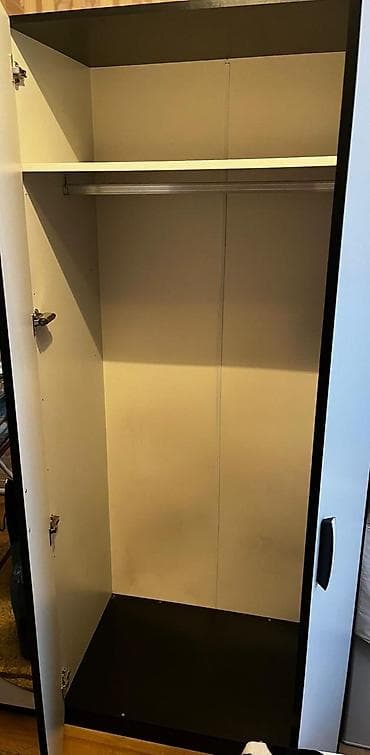 4 qapılı, Güzgülü, Ağ, Digər material, Açılan, Düz dolab