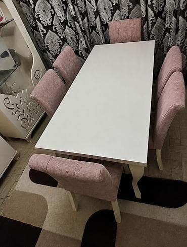 Qonaq otağı üçün, Açılmayan, Dördbucaq masa, 6 stul