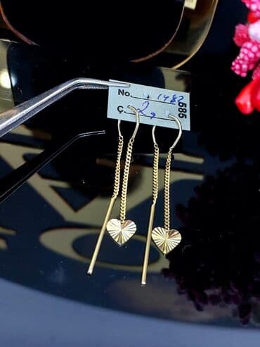 sirqalar qizil: Sırğa, Sarı qızıl, 585 Əyar, 20 g — 1