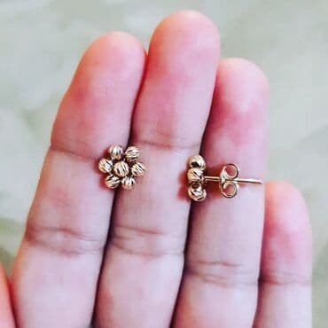 золотые комплекты с бриллиантами в баку: Серьги, Желтое золото, 585 проба, 1 г — 10