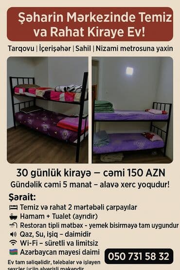 kirayə ev binə: 3 otaqlı, Səbail r. r-nu — 2