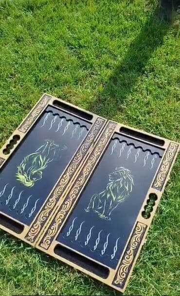 Hovuzlar: Ağac oyma nərd dəsti - Material: keyfiyyətli bərk ağac, dərin əl oyma — 2