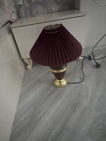 gece lampa: Masaüstü abajur – klassik dizayn - Rəng: bənövşəyi/bordo — 2