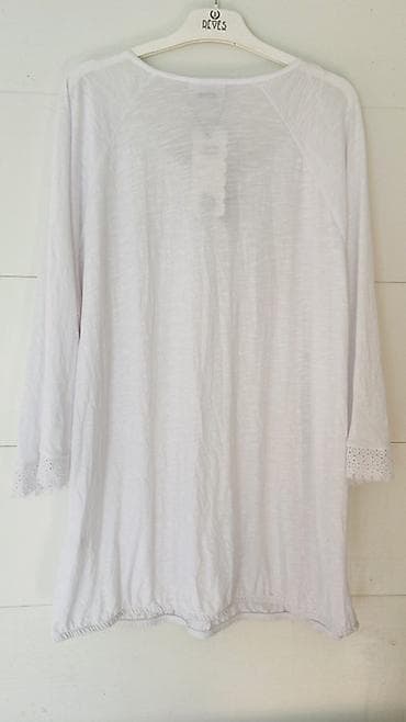 Другая женская одежда: Ağ rəngli qadın tunikası – Benotti - Model: 3/4 qol, rahat kəsim - — 2