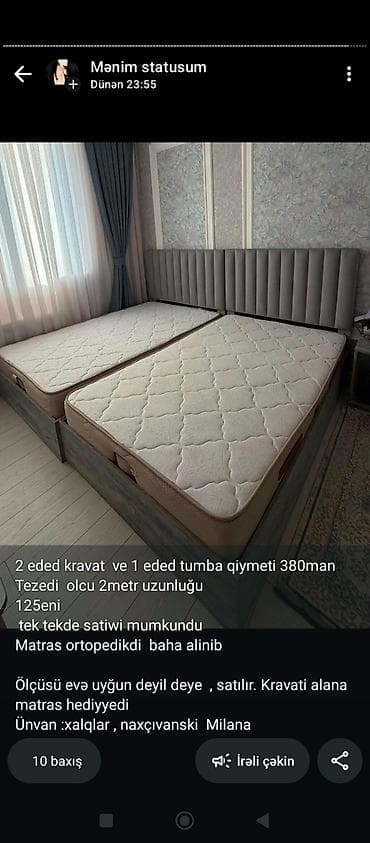 077 613 12 74. 2 ədəd kravat + 1 ədəd tumba dəsti - Ölçü: hər kravat